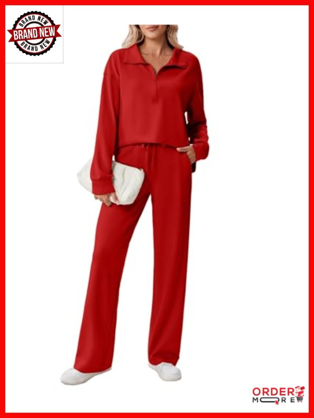 PINSPARK Women's 2 Piece Sweatsuit Half Zip Loose Fit Set